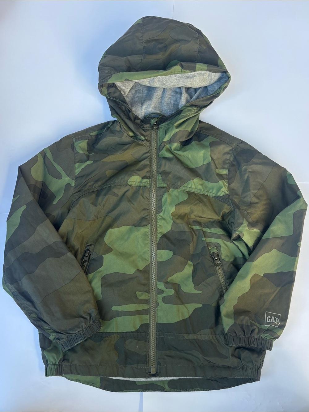 GAP Kids Camo Hooded Lined Windbreaker Jacket